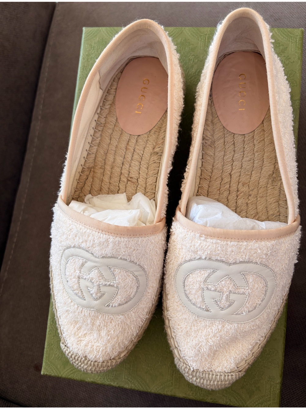 Gucci Cream Terrycloth Espadrille 38.5